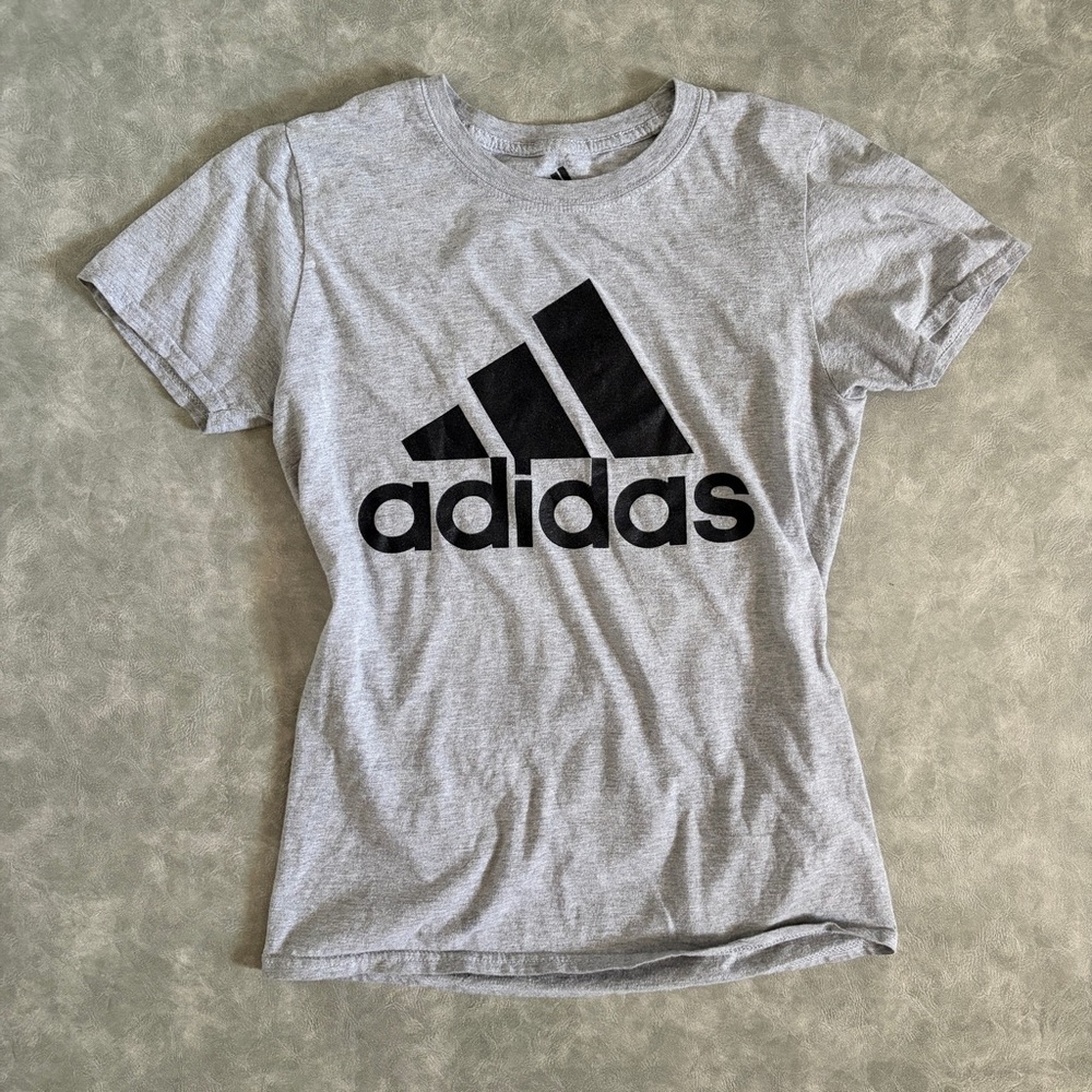 Adidas grey short sleeve basic top